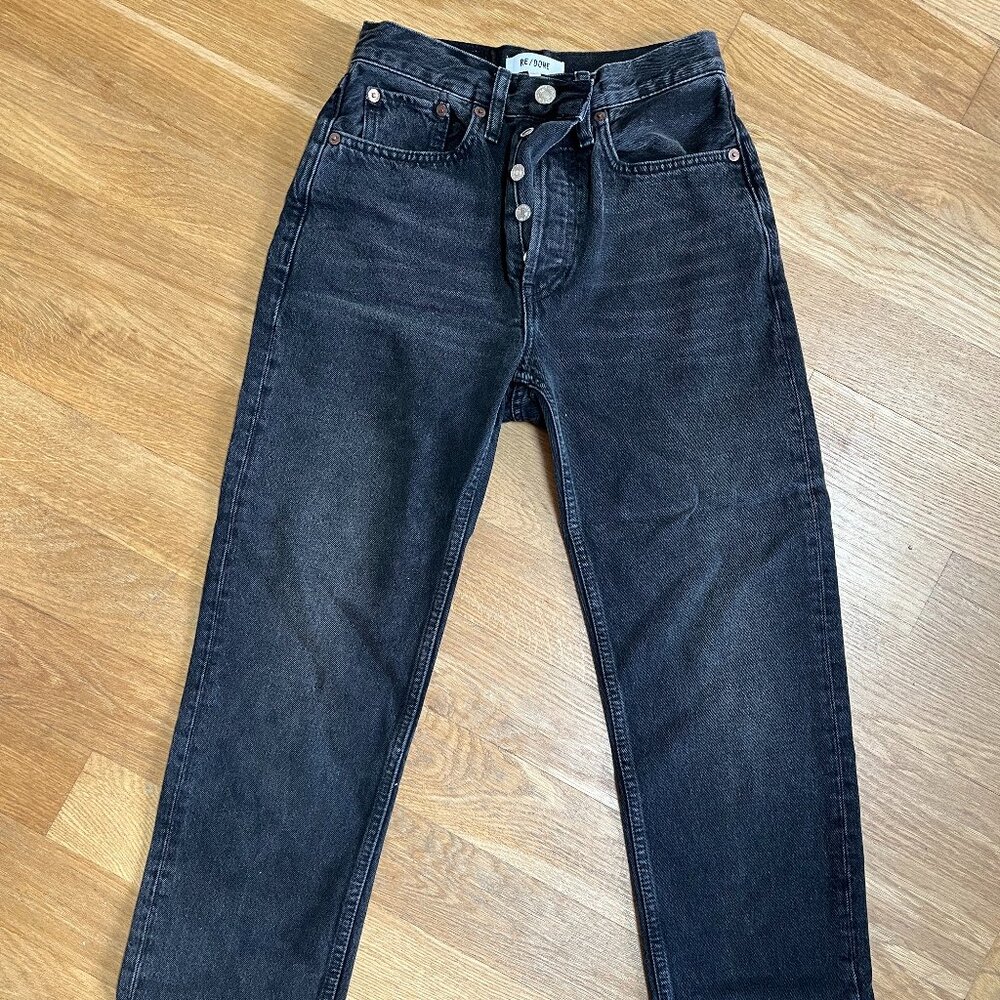 Re/Done Stovepipe Jeans in faded black
